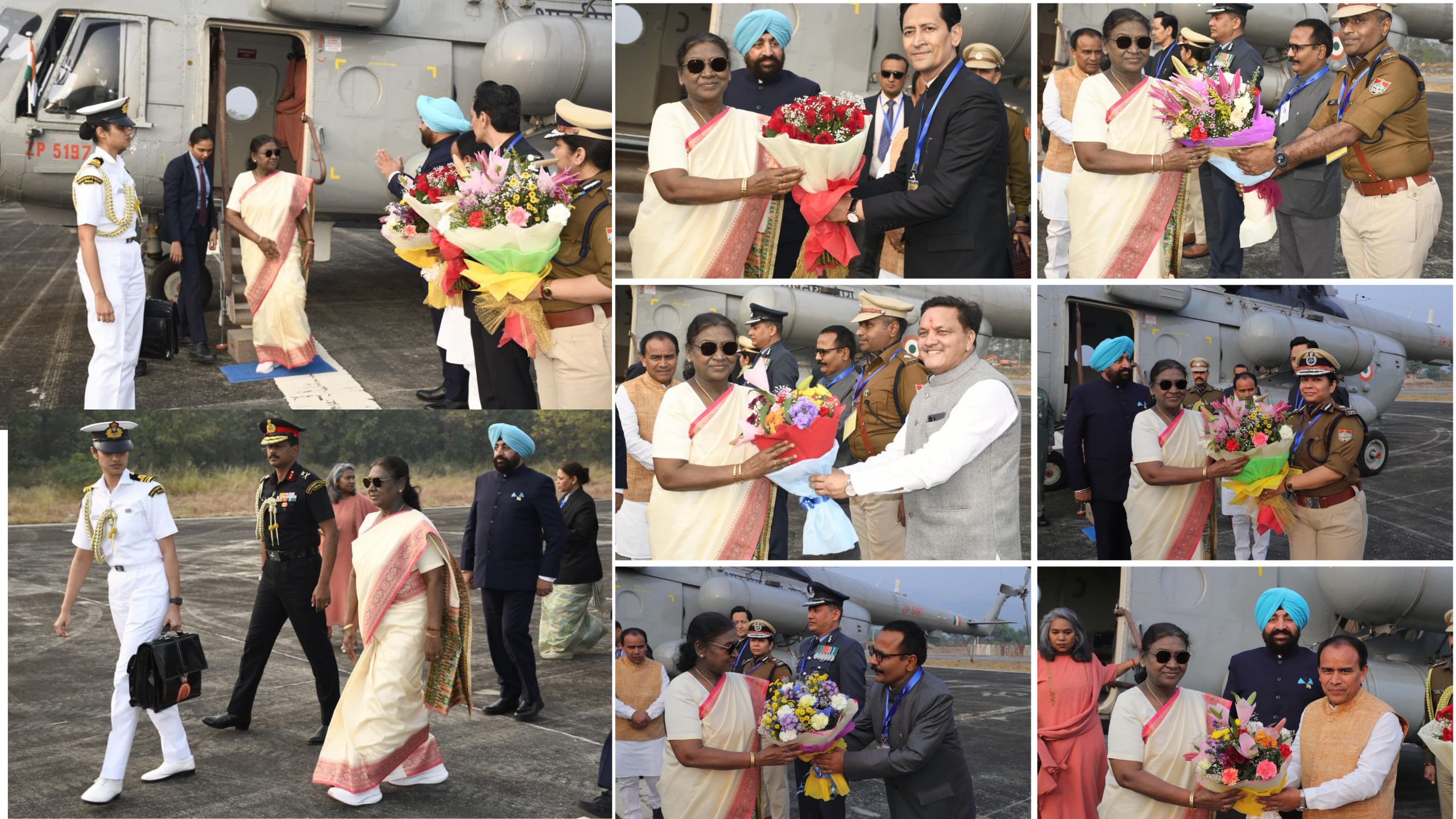 President Droupadi Murmu Haldwani Visit at Army Helipad during Raj Bhawan Nainital 125 years celebration