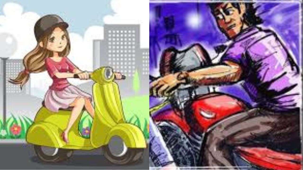 तेज रफ्तार बाइक ने स्कूटी सवार महिलाओं को मारी टक्कर