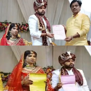 दारोगा दूल्हे की बारात रुकी