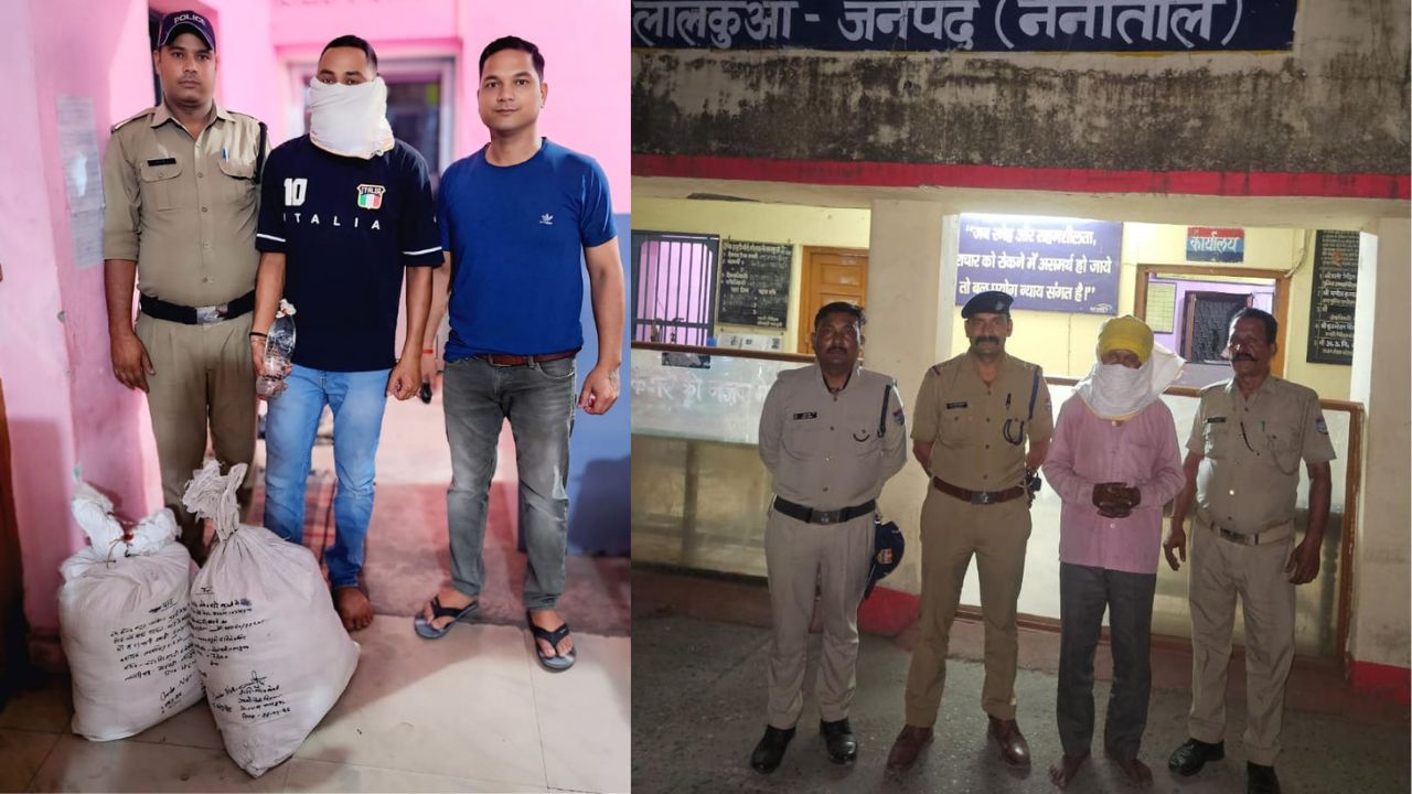 नैनीताल के लालकुआं में 'ऑपरेशन प्रहार' के तहत भारी मात्रा में कच्ची शराब और बाइक के साथ पकड़ा गया आरोपी