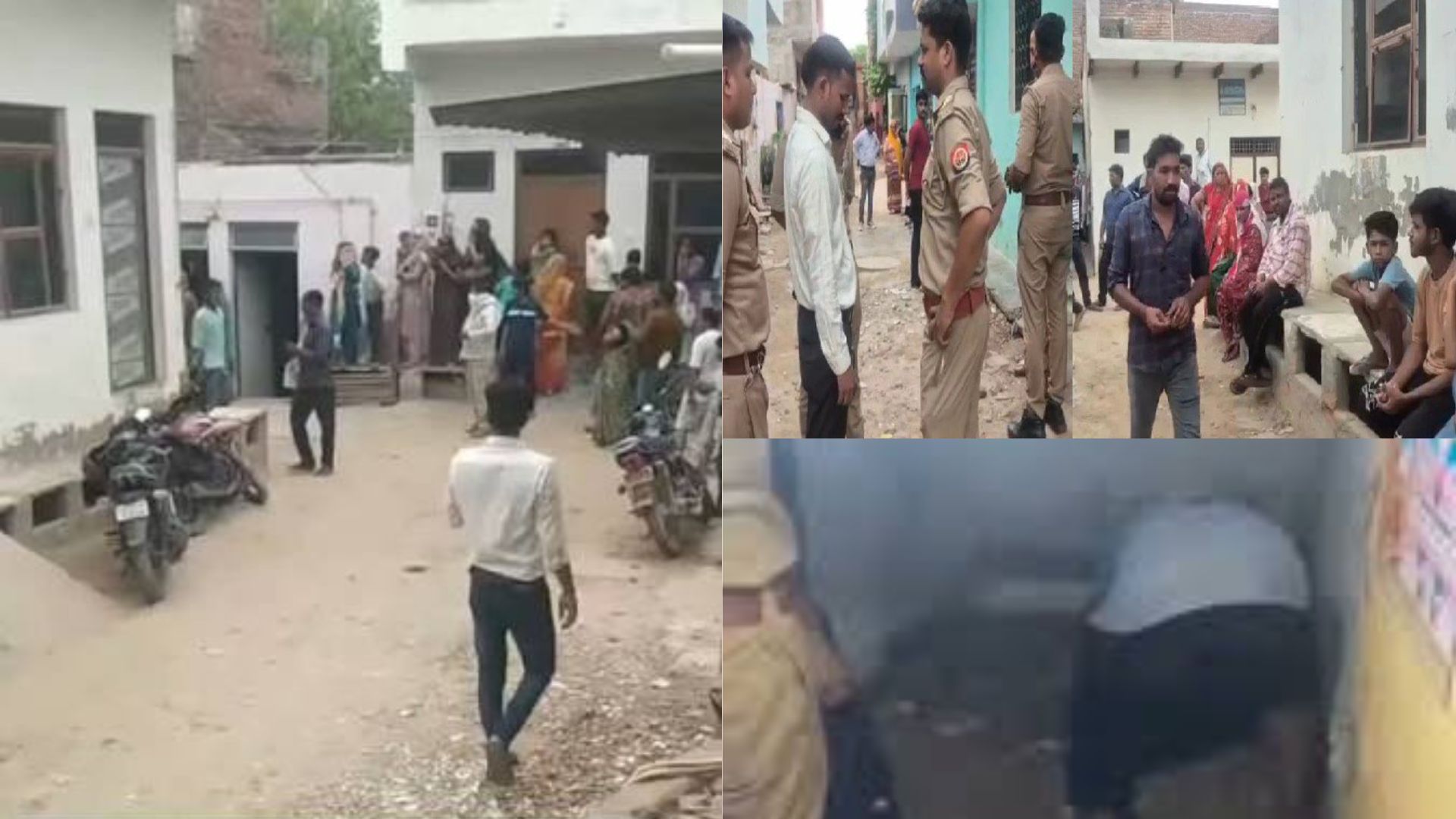 आगरा के सिकंदरा में पति की हत्या कर बाथरूम में शव दफनाने के मामले में जांच करती पुलिस टीम