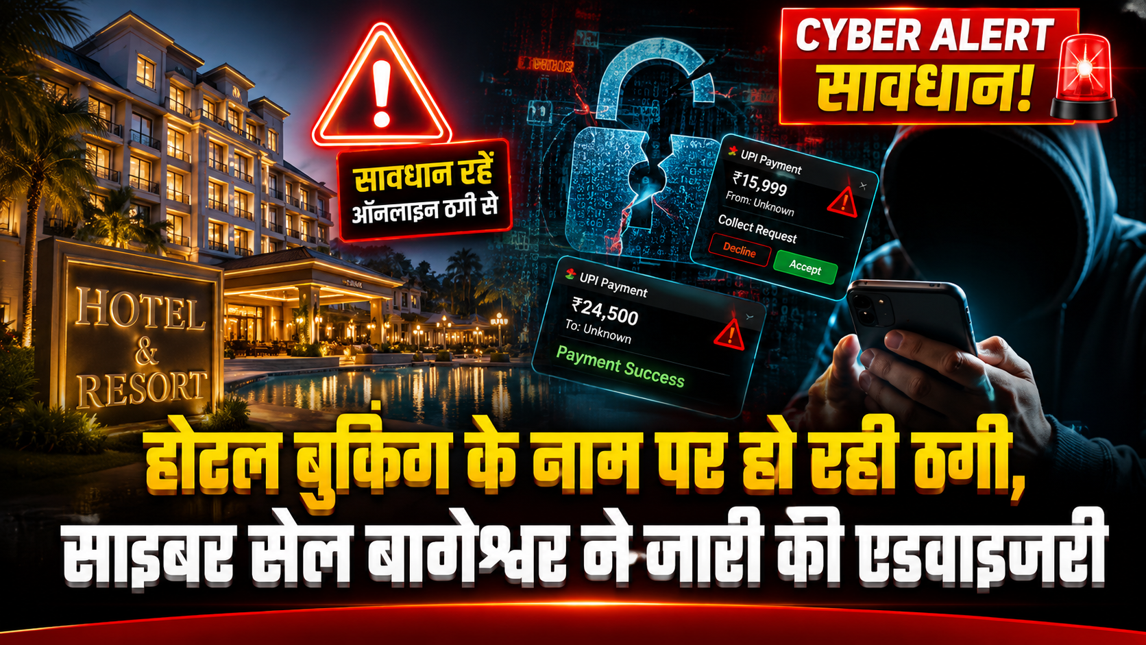 साइबर सेल बागेश्वर द्वारा ऑनलाइन होटल बुकिंग ठगी से सावधान रहने के लिए जारी एडवाइजरी