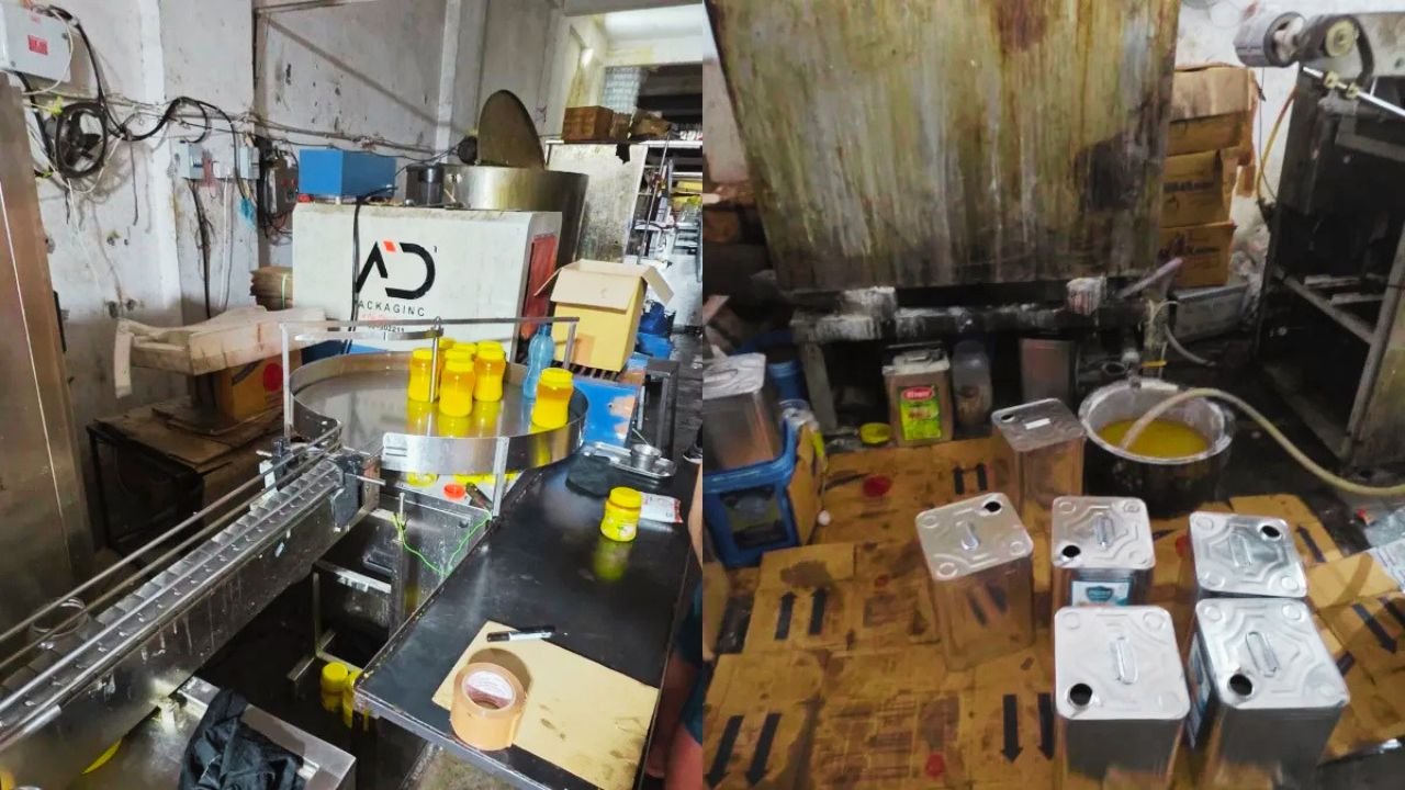 Food Safety Officers Seizing Adulterated Ghee Drums In Surat Kamrej Factory Raid