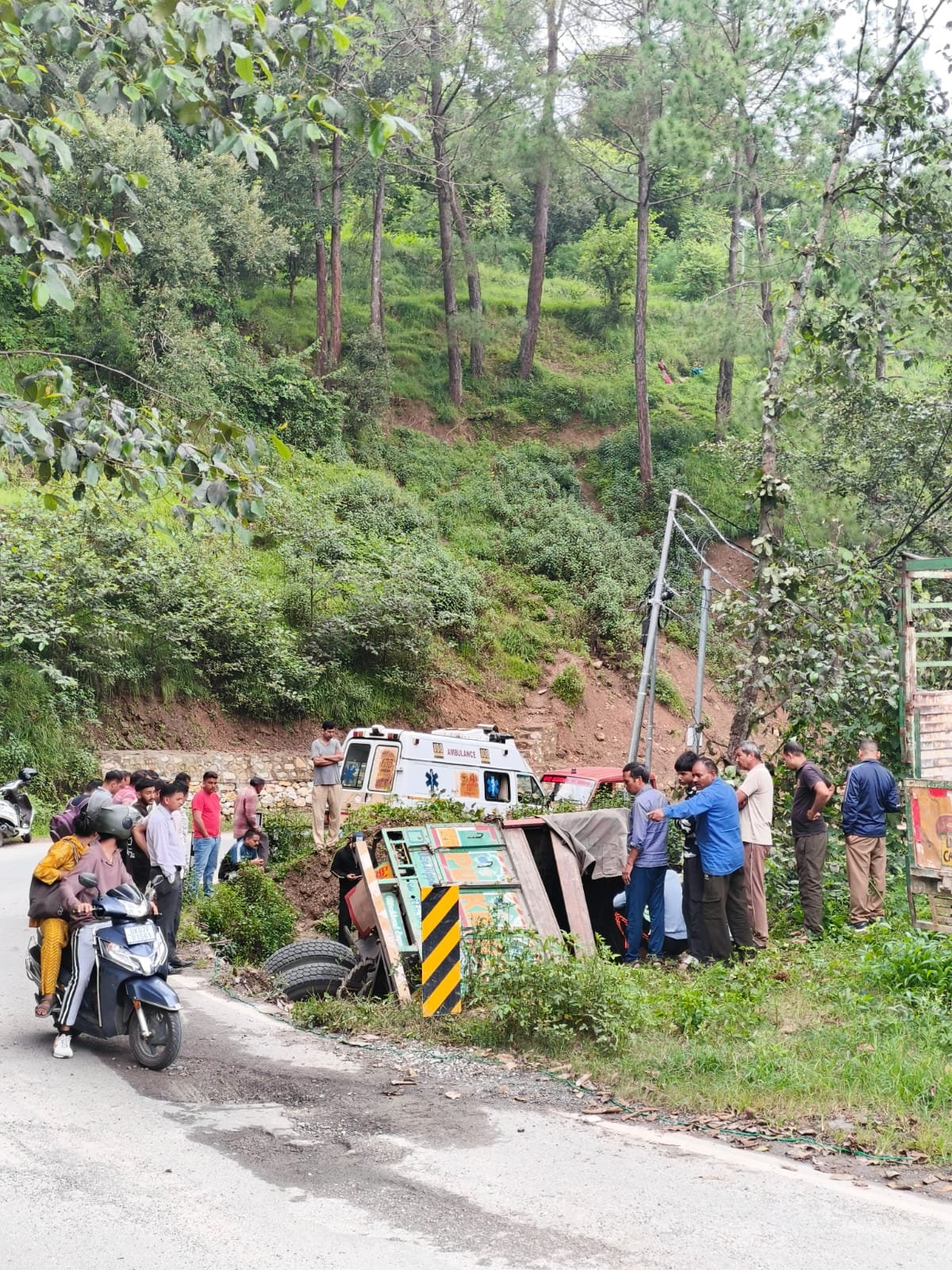 Mountain Winding Road In Kausani Uttarakhand Representing Truck Road Accident And Rescue