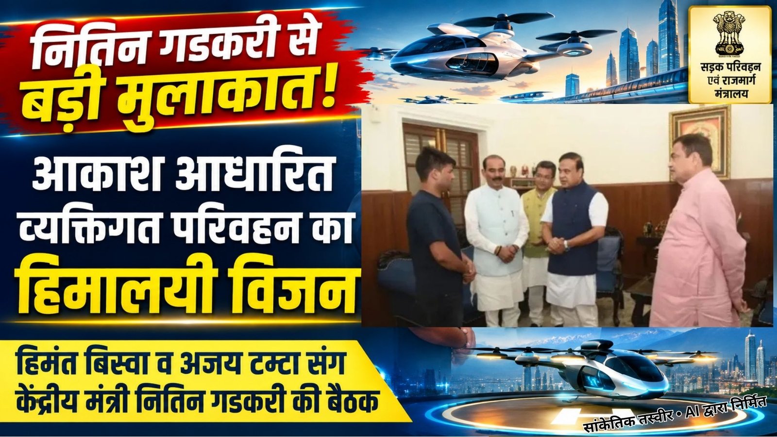 Ravi Tamta In Meeting With Union Minister Nitin Gadkari Assam CM Himanta Biswa Sarma And Union MoS Ajay Tamta