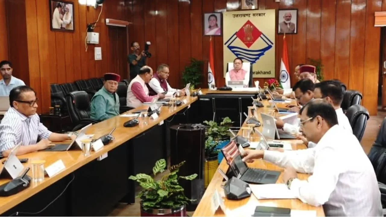 CM Pushkar Singh Dhami Presiding Over Uttarakhand Cabinet Meeting in Dehradun Secretariat