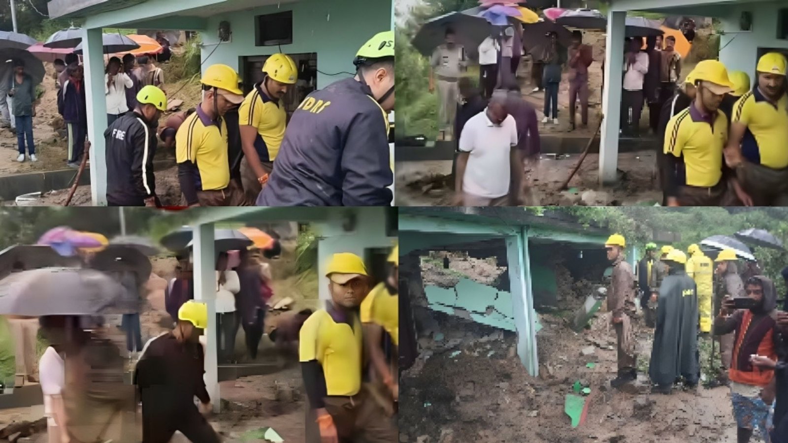 Uttarakhand Disaster Management And SDRF Team Representing Landslide Tragedy In Almora