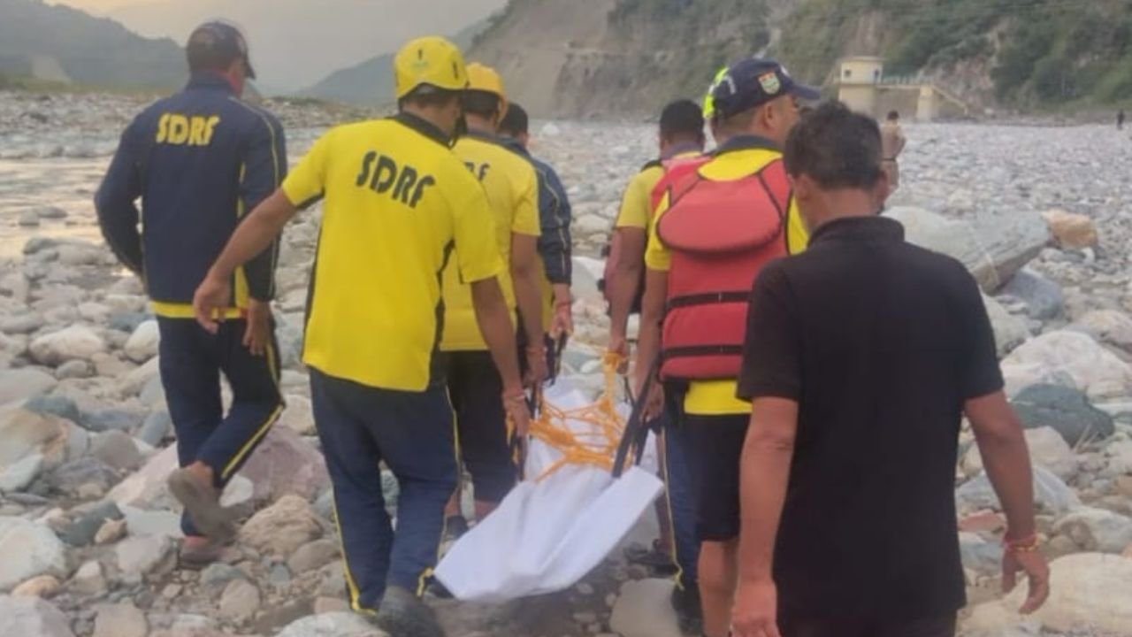 Uttarakhand Accident Concept Representing Kosi River Drowning And SDRF Rescue In Almora
