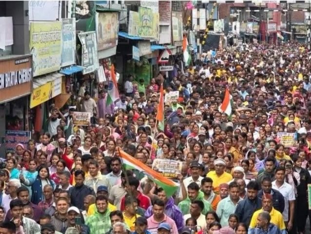 Uttarakhand Mass Protest Concept Representing Bindukhata Revenue Village Demand In Lalkuan