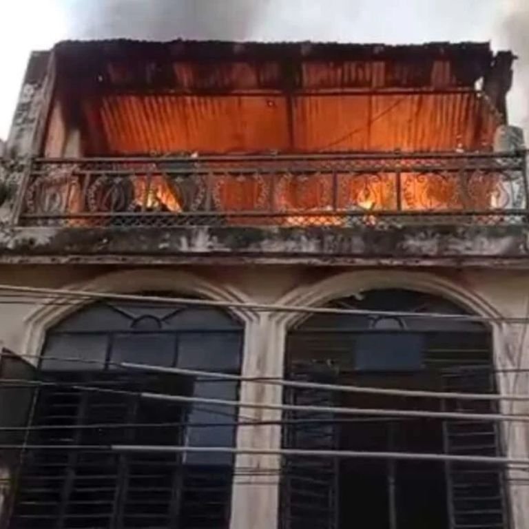 Uttarakhand Accident Concept Representing Cloth Godown Fire In Haldwani