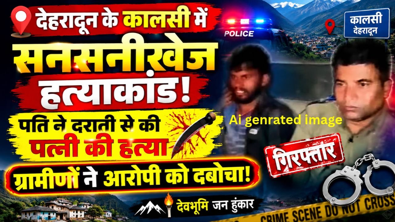 Uttarakhand Crime Concept Representing Domestic Murder and Villager Action in Dehradun Kalsi
