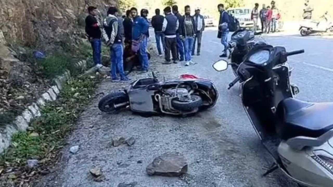 Uttarakhand Accident Concept Representing Dumpster Crash on NH 109 in Haldichaur
