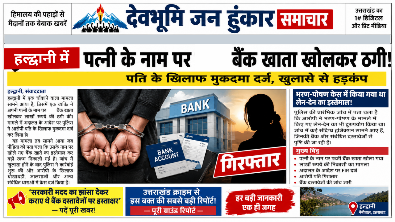 Uttarakhand Crime Concept Representing Court Ordered FIR and Bank Fraud Investigation in Haldwani