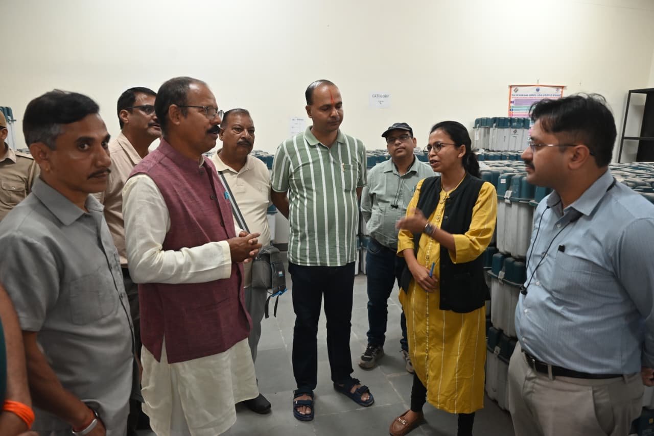 Uttarakhand Political Election Concept Representing EVM Warehouse Inspection and FLC in Haldwani
