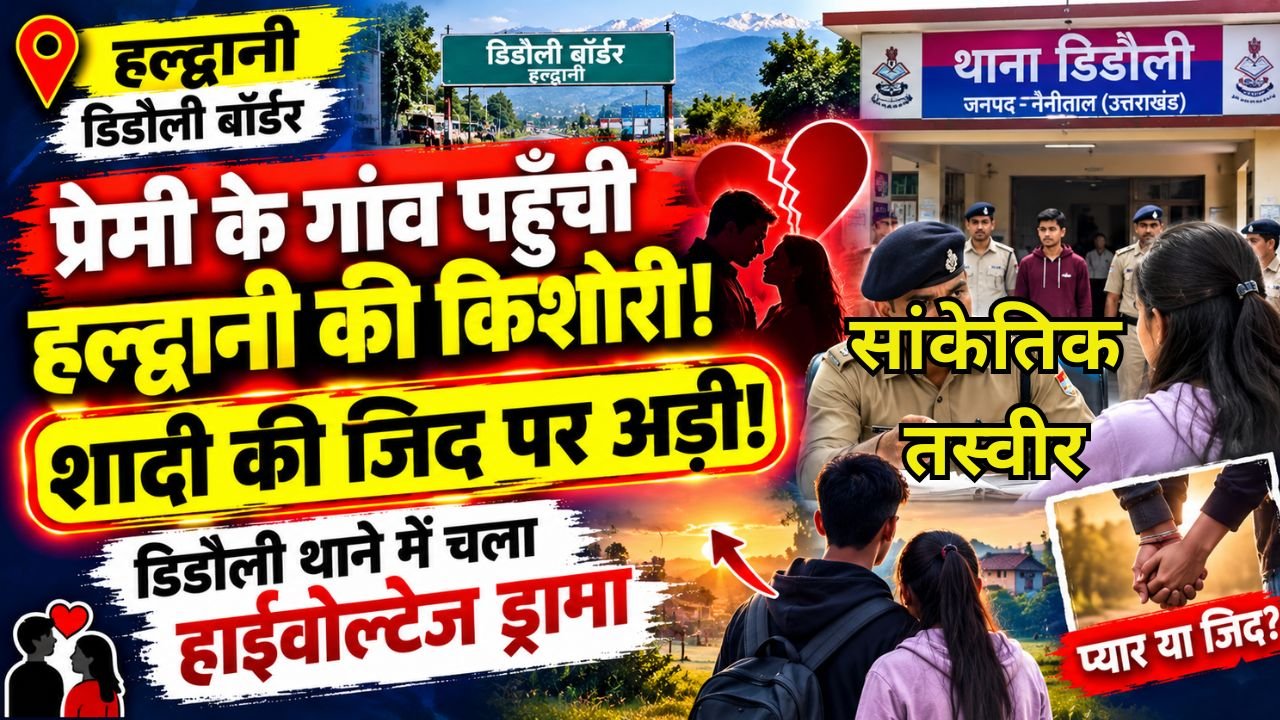 Uttarakhand Crime and Social Concept Representing Love Affair Drama and Police Station in Haldwani Didoli
