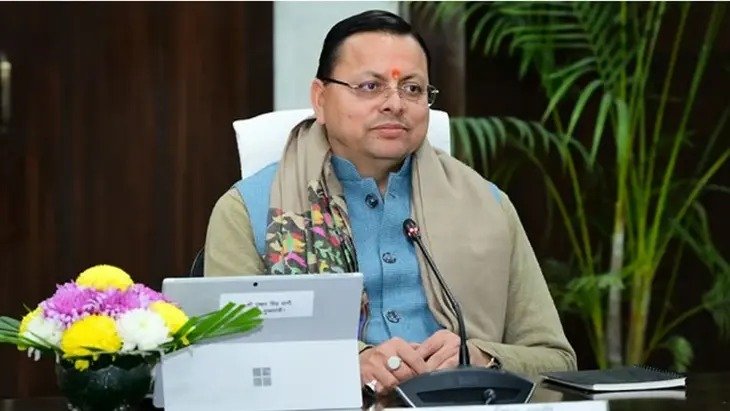 Uttarakhand Political Concept Representing Cabinet Meeting and CM Pushkar Singh Dhami in Haridwar