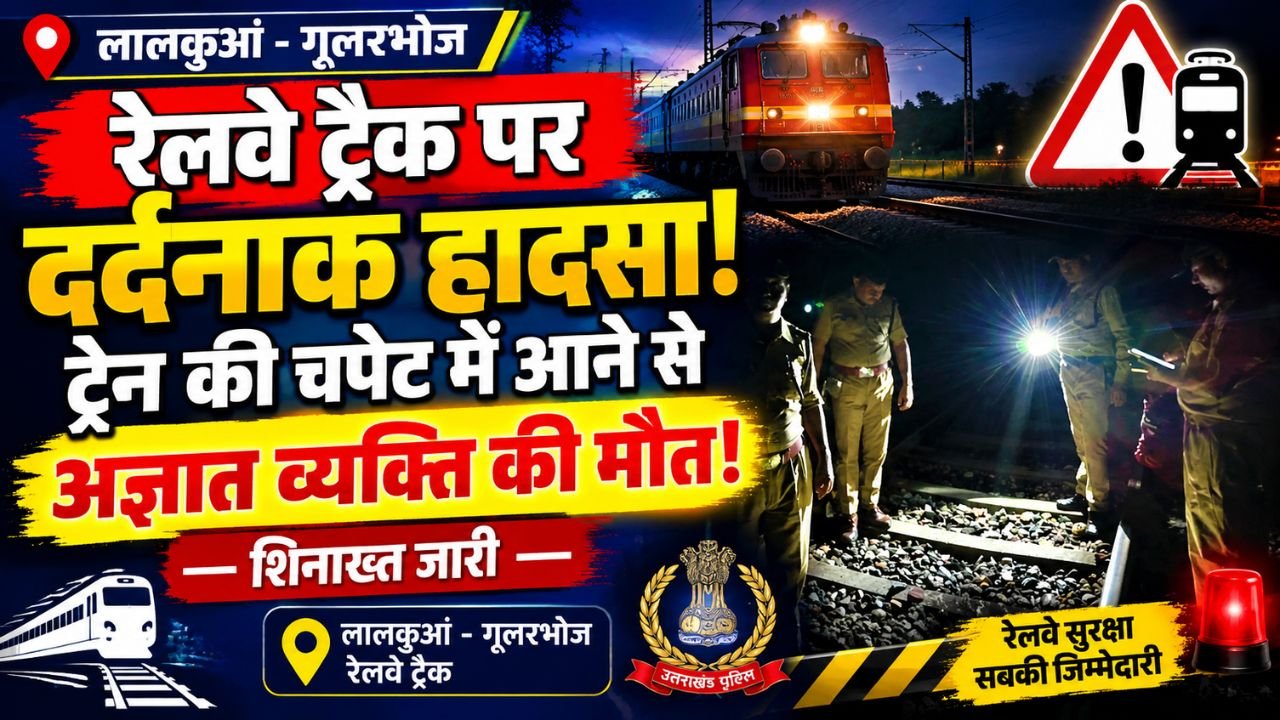Uttarakhand Railway Concept Representing Track Accident and Police Investigation in Lalkuan Gularbhoj