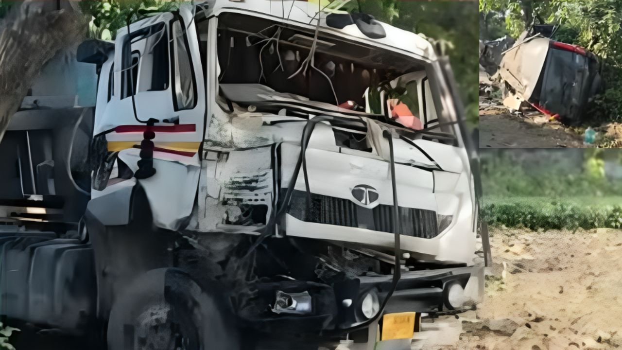 Uttarakhand Road Accident Concept Representing Scorpio and Dumper Crash in Ramnagar Nainital