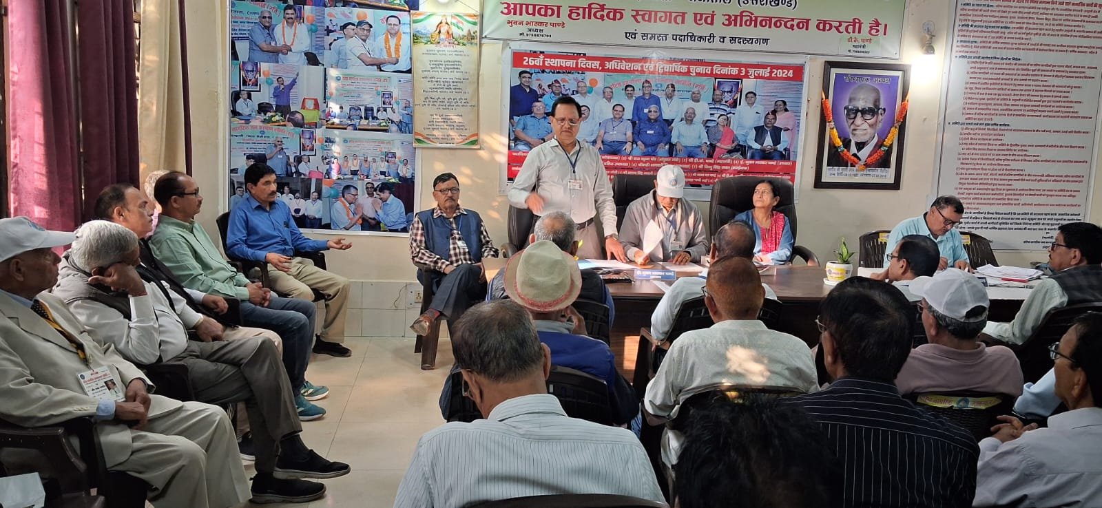 Uttarakhand Social Welfare Concept Representing Senior Citizens Committee Meeting in Haldwani