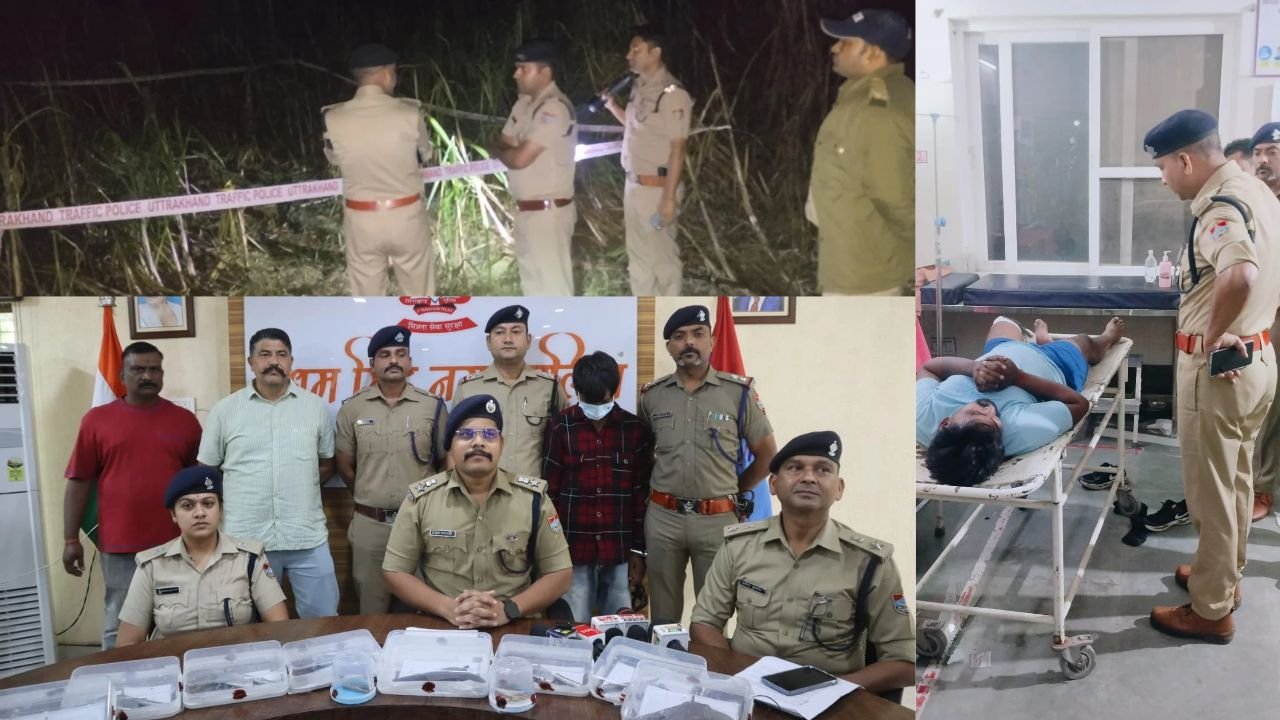 Uttarakhand Crime Concept Representing Police Encounter and Illegal Weapons Recovery in Udham Singh Nagar