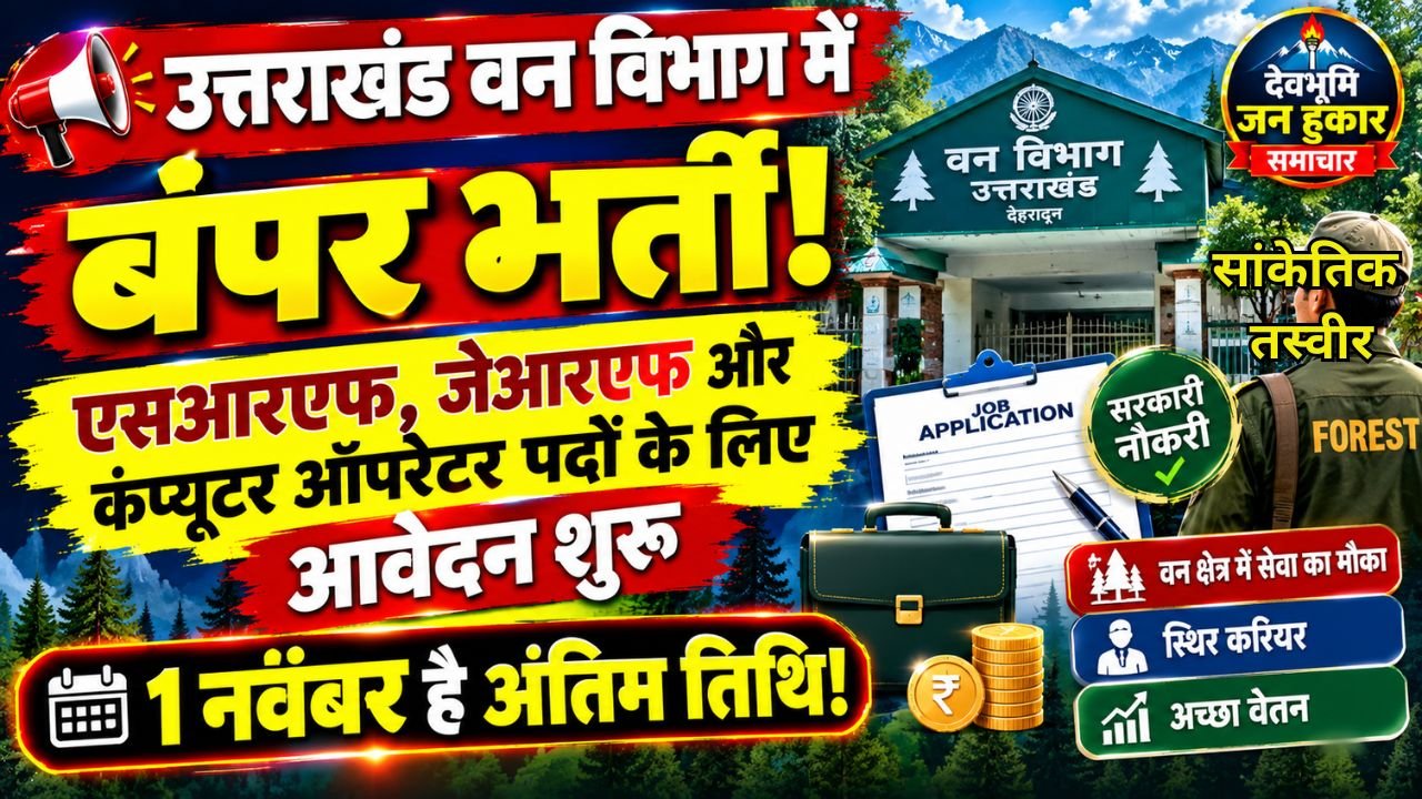 Uttarakhand Employment Concept Representing Forest Department Recruitment for SRF and Computer Operator