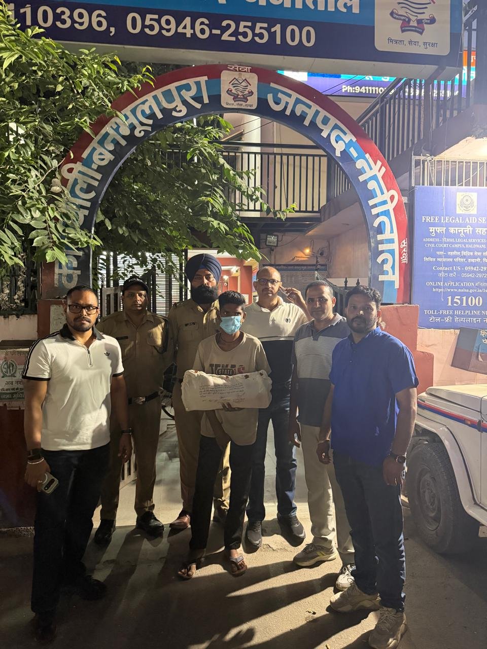 Uttarakhand Crime Concept Representing Anti-Narcotics Seizure and Police Arrest in Haldwani Banbhulpura