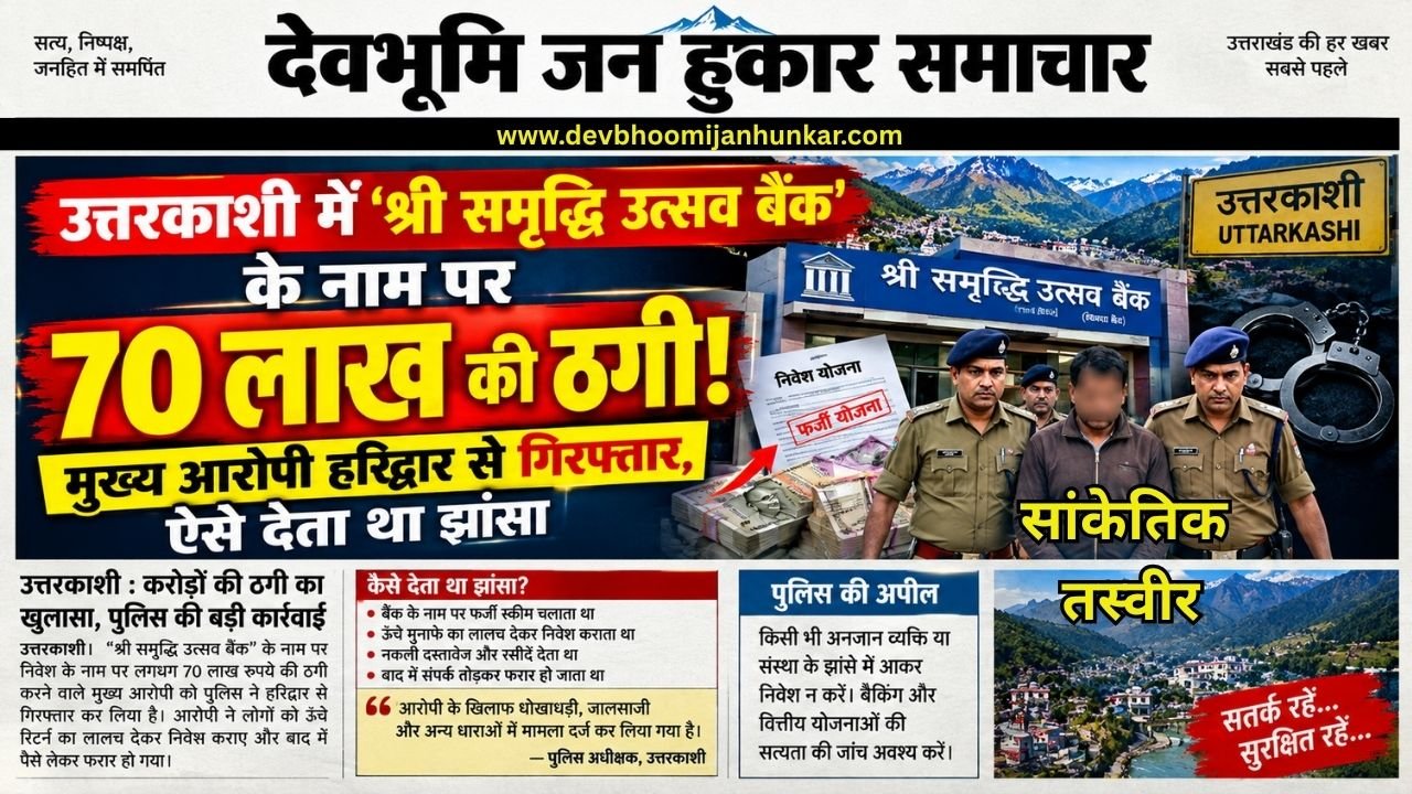 Uttarakhand Crime Concept Representing Fake Financial Institution Arrest and Investigation in Uttarkashi